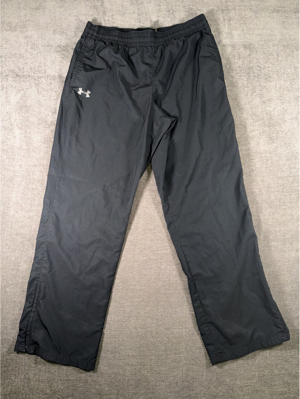 Under Armour Black Athletic Track Pants with Elastic Waistband and Drawstring